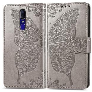 Butterfly Love Flowers Embossing Horizontal Flip Leather Case for OPPO F11, with Holder & Card Slots & Wallet & Lanyard(Gray)