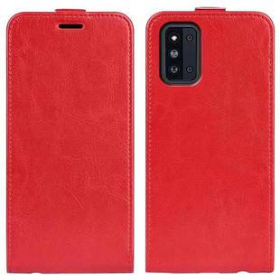 For Samsung Galaxy F52 5G R64 Texture Vertical Flip Leather Case with Card Slots & Photo Frame(Red)