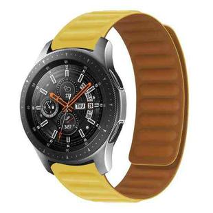 Silicone Magnetic Watch Band For Huawei Watch GT2 46mm,width:22mm(Yellow)