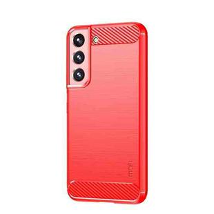 For Samsung Galaxy S22 5G MOFI Gentleness Series Brushed Texture Carbon Fiber Soft TPU Case(Red)