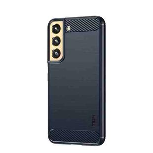 For Samsung Galaxy S22+ 5G MOFI Gentleness Series Brushed Texture Carbon Fiber Soft TPU Case(Blue)