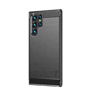 For Samsung Galaxy S22 Ultra 5G MOFI Gentleness Series Brushed Texture Carbon Fiber Soft TPU Case(Black)