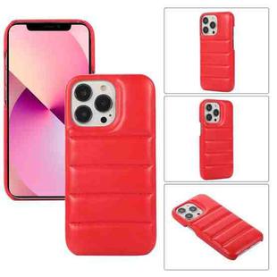 For iPhone 13 Thick Down Jacket Soft PU Phone Case (Red)