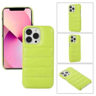 For iPhone 13 Thick Down Jacket Soft PU Phone Case (Light Green)