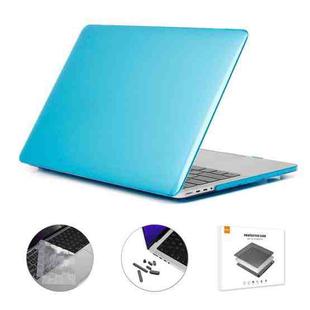 ENKAY Hat-Prince 3 in 1 Crystal Laptop Protective Case + TPU Keyboard Film + Anti-dust Plugs Set for MacBook Pro 16.2 inch A2485 2021/A2880 2023, Version:US Version(Light Blue)