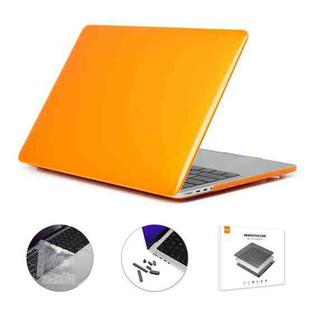 ENKAY Hat-Prince 3 in 1 Crystal Laptop Protective Case + TPU Keyboard Film + Anti-dust Plugs Set for MacBook Pro 16.2 inch A2485 2021/A2880 2023, Version:US Version(Orange)