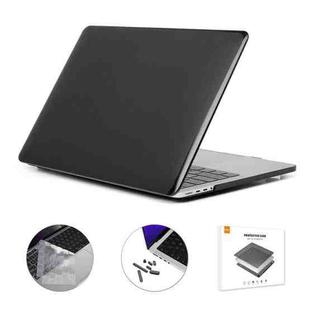 ENKAY Hat-Prince 3 in 1 Crystal Laptop Protective Case + TPU Keyboard Film + Anti-dust Plugs Set for MacBook Pro 16.2 inch A2485 2021/A2880 2023, Version:EU Version(Black)