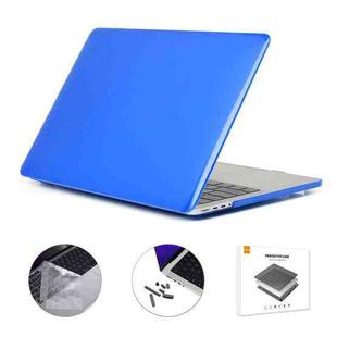 ENKAY Hat-Prince 3 in 1 Crystal Laptop Protective Case + TPU Keyboard Film + Anti-dust Plugs Set for MacBook Pro 16.2 inch A2485 2021/A2880 2023, Version:EU Version(Dark Blue)