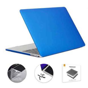 ENKAY Hat-Prince 3 in 1 Matte Laptop Protective Case + TPU Keyboard Film + Anti-dust Plugs Set for MacBook Pro 14.2 inch A2442 2021/A2779 2023, Version:US Version(Dark Blue)