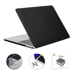 ENKAY Hat-Prince 3 in 1 Matte Laptop Protective Case + TPU Keyboard Film + Anti-dust Plugs Set for MacBook Pro 14.2 inch A2442 2021/A2779 2023, Version:EU Version(Black)