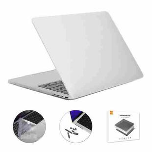 ENKAY Hat-Prince 3 in 1 Matte Laptop Protective Case + TPU Keyboard Film + Anti-dust Plugs Set for MacBook Pro 14.2 inch A2442 2021/A2779 2023, Version:EU Version(White)