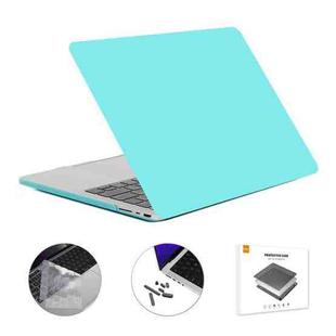 ENKAY Hat-Prince 3 in 1 Matte Laptop Protective Case + TPU Keyboard Film + Anti-dust Plugs Set for MacBook Pro 14.2 inch A2442 2021/A2779 2023, Version:EU Version(Cyan)