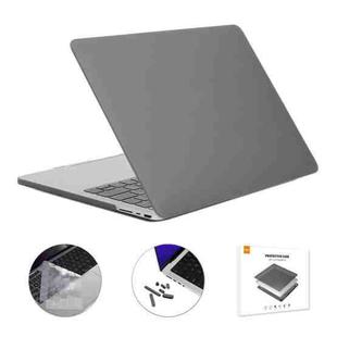 ENKAY Hat-Prince 3 in 1 Matte Laptop Protective Case + TPU Keyboard Film + Anti-dust Plugs Set for MacBook Pro 16.2 inch A2485 2021/A2880 2023, Version:US Version(Grey)