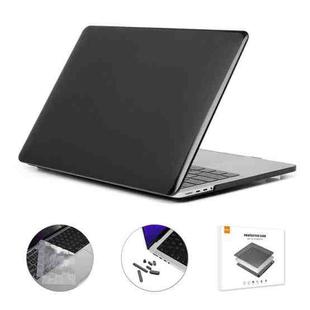 ENKAY Hat-Prince 3 in 1 Crystal Laptop Protective Case + TPU Keyboard Film + Anti-dust Plugs Set for MacBook Pro 14.2 inch A2442 2021, Version:US Version(Black)