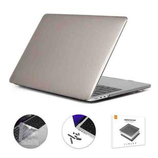 ENKAY Hat-Prince 3 in 1 Crystal Laptop Protective Case + TPU Keyboard Film + Anti-dust Plugs Set for MacBook Pro 14.2 inch A2442 2021, Version:US Version(Grey)