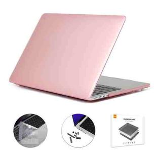ENKAY Hat-Prince 3 in 1 Crystal Laptop Protective Case + TPU Keyboard Film + Anti-dust Plugs Set for MacBook Pro 14.2 inch A2442 2021, Version:EU Version(Pink)