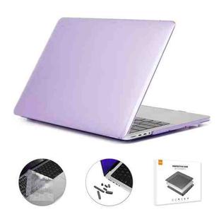 ENKAY Hat-Prince 3 in 1 Crystal Laptop Protective Case + TPU Keyboard Film + Anti-dust Plugs Set for MacBook Pro 14.2 inch A2442 2021, Version:EU Version(Purple)