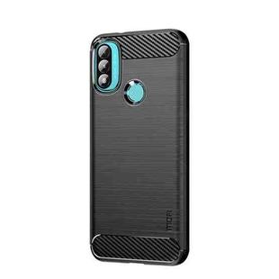 For Motorola Moto E20 / E30 / E40 MOFI Gentleness Series Brushed Texture Carbon Fiber Soft TPU Case(Black)