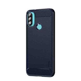 For Motorola Moto E20 / E30 / E40 MOFI Gentleness Series Brushed Texture Carbon Fiber Soft TPU Case(Blue)