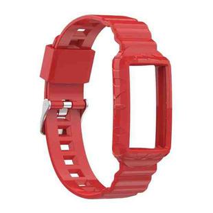 For Fitbit Charge 5 Silicone One Body Armor Watch Band(Red)