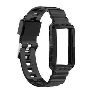 For Fitbit Charge 5 Silicone One Body Armor Watch Band(Black)