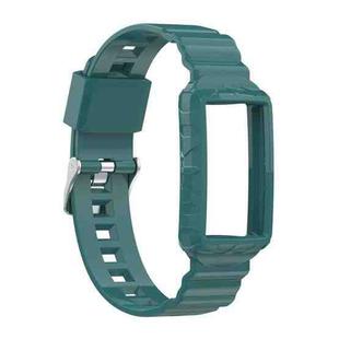 For Fitbit Charge 4 Silicone One Body Armor Watch Band(Green Pine Needles)