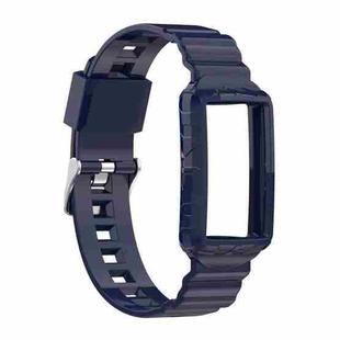 For Fitbit Charge 4 Silicone One Body Armor Watch Band(Navy Blue)