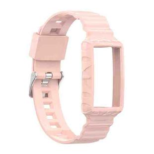 For Fitbit Charge 4 Silicone One Body Armor Watch Band(Pink)