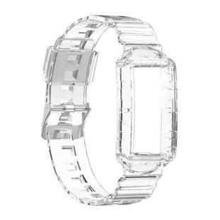 For Fitbit Charge 4 SE Silicone One Body Armor Watch Band(Transparent)