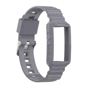 For Fitbit Charge 3 SE Silicone One Body Armor Watch Band(Gray)