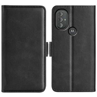 For Motorola Moto G Power 2022 Dual-side Magnetic Buckle Horizontal Flip Leather Case with Holder & Card Slots & Wallet(Black)