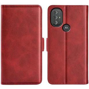 For Motorola Moto G Power 2022 Dual-side Magnetic Buckle Horizontal Flip Leather Case with Holder & Card Slots & Wallet(Red)