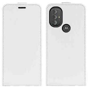 For Motorola Moto G Power 2022 R64 Texture Single Vertical Flip Leather Phone Protective Case with Card Slots & Photo Frame(White)