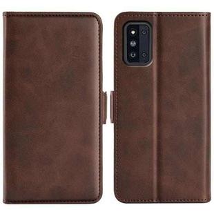 For OnePlus Nord N20 5G Dual-side Magnetic Buckle Horizontal Flip Leather Case with Holder & Card Slots & Wallet(Brown)