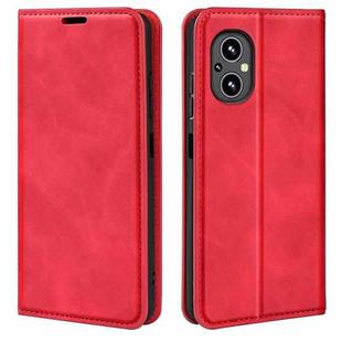 For OnePlus Nord N20 5G Retro-skin Magnetic Suction Leather Case with Holder & Card Slots & Wallet(Red)