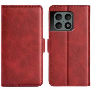 For OnePlus 10 Pro 5G Dual-side Magnetic Buckle Horizontal Flip Leather Case with Holder & Card Slots & Wallet(Red)
