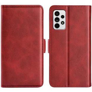 For Samsung Galaxy A33 5G Dual-side Magnetic Leather Case with Holder & Card Slots & Wallet(Red)