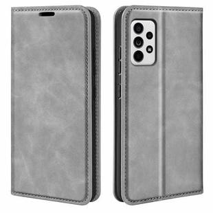 For Samsung Galaxy A33 5G Retro-skin Magnetic Leather Case with Holder & Card Slots & Wallet(Grey)