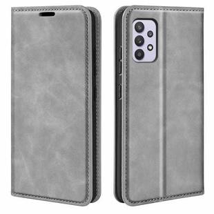 For Samsung Galaxy A53 5G Retro-skin Magnetic Leather Case with Holder & Card Slots & Wallet(Grey)