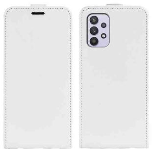 For Samsung Galaxy A53 5G R64 Texture Vertical Flip Leather Case with Card Slots & Photo Frame(White)