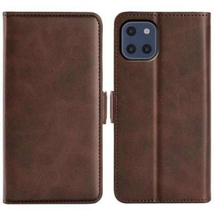 For Samsung Galaxy A03 164mm Dual-side Magnetic Buckle Horizontal Flip Leather Case with Holder & Card Slots & Wallet(Brown)