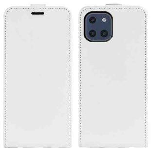 For Samsung Galaxy A03 164mm R64 Texture Vertical Flip Leather Case with Card Slots & Photo Frame(White)