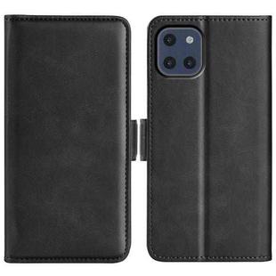 For Samsung Galaxy A03 166mm Dual-side Magnetic Buckle Horizontal Flip Leather Case with Holder & Card Slots & Wallet(Black)