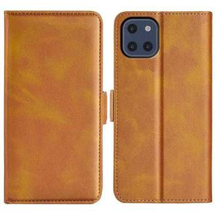 For Samsung Galaxy A03 166mm Dual-side Magnetic Buckle Horizontal Flip Leather Case with Holder & Card Slots & Wallet(Yellow)