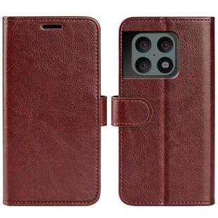 For  OnePlus 10 Pro 5G R64 Texture Single Horizontal Flip Phone Protective Case with Holder & Card Slots & Wallet& Photo Frame(Brown)