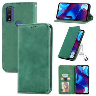 For Motorola Moto G Pure Retro Skin Feel Magnetic Horizontal Flip Leather Case(Green)