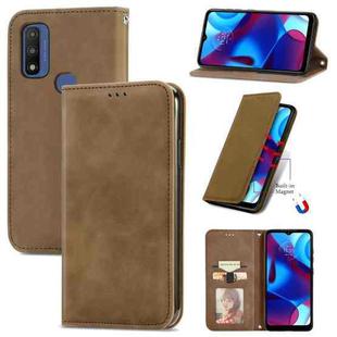 For Motorola Moto G Pure Retro Skin Feel Magnetic Horizontal Flip Leather Case(Brown)