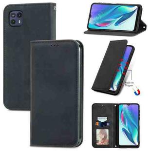 For Motorola Moto G50 5G Retro Skin Feel Magnetic Horizontal Flip Leather Case(Black)