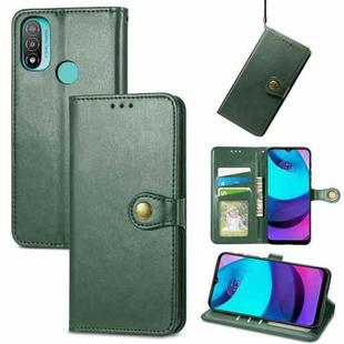 For Motorola Moto E20 Retro Solid Color Buckle Leather Phone Case(Green)