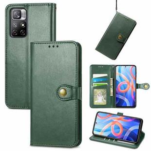 For Xiaomi Redmi Note 11S / Note 11 4G Global  Retro Solid Color Buckle Leather Phone Case(Green)